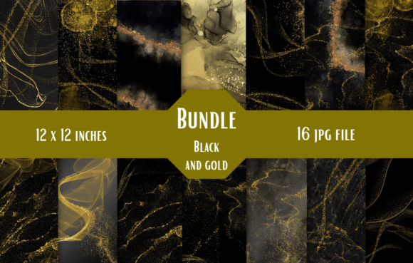16 Black and Gold Texture Backgrounds for Stunning Designs