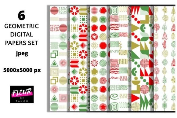 6 Christmas Colors Geometric Patterns 1: A Versatile Design Resource