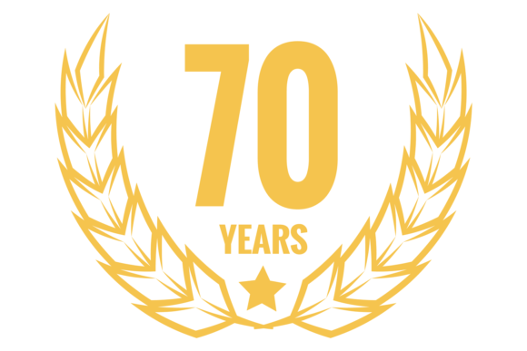 70 Years Badge with Golden Wreath: A Symbol of Legacy and Achievement