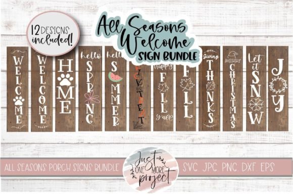 All Seasons Welcome Sign Bundle SVG: A Year-Round Crafting Solution for Porch and Business Displays