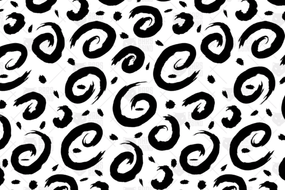 Black Curlicues Grunge Seamless Pattern: A Modern Design Essential for Creative Professionals