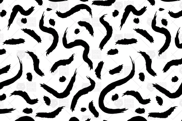 Black Doodle Grunge Seamless Pattern