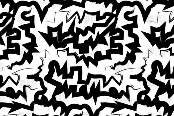 Black Scribbles Grunge Seamless Pattern