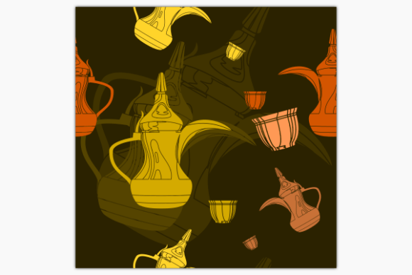 Dallah Pot and Finjan Cup Dark Pattern for Creative Designers
