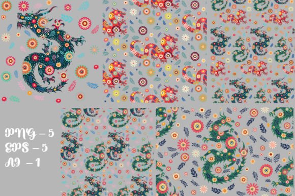 Dragon and Flowers Pattern: A Timeless Fusion of Nature and Myth