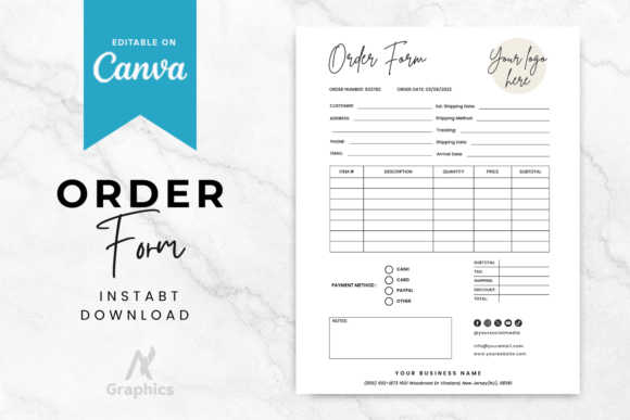 Editable Simple Order Form Template