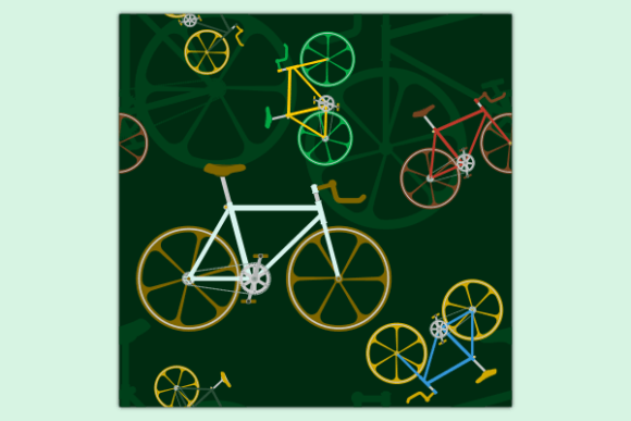 Fixed Gear Bicycle Dark Seamless Pattern