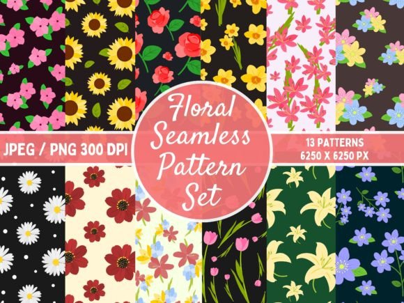 Floral Seamless Pattern Set: A Versatile Tool for Creative Projects
