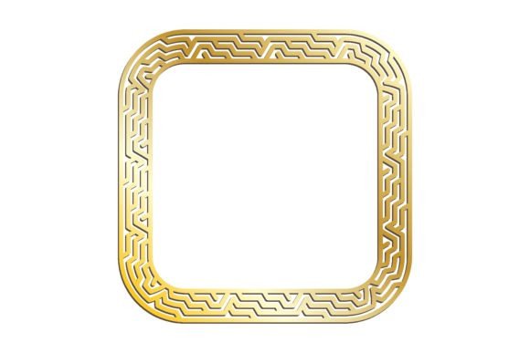Golden Labyrinth Square Frames for Decor