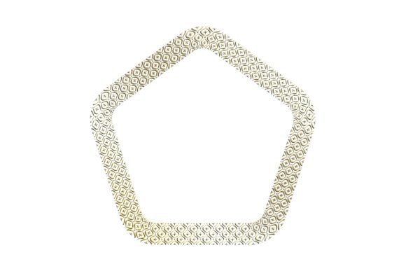 Golden Pentagonal Abstract Geometric Ara: A Modern Design Element with Timeless Appeal