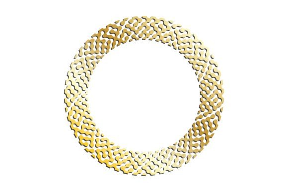 Golden Wide Round Abstract Geometric Fra: A Modern Decorative Design Element