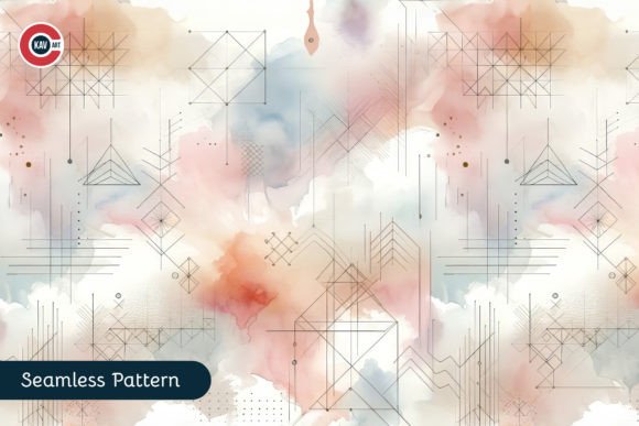 Minimal Watercolor Geometric Pattern