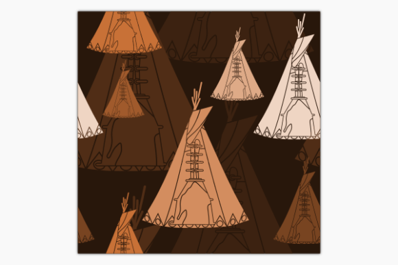 Native American Tent Dark Pattern for Creative and Commercial Use