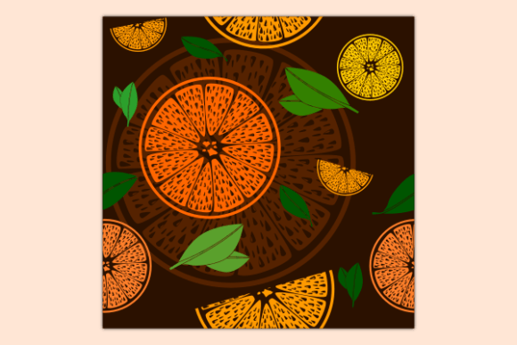 Orange Fruits Dark Seamless Pattern