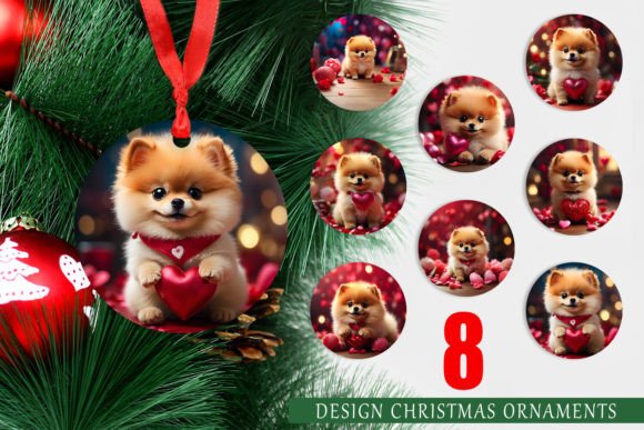 Ornament Valentine Dog Pomeranian: A Festive Design for Every Occasion