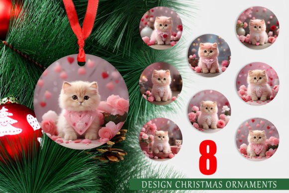 Ornament Valentine Persian Cat: Creative Holiday Design