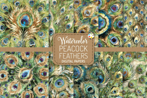 Peacock Feathers - Watercolor Textures: A Unique Blend of Art and Function