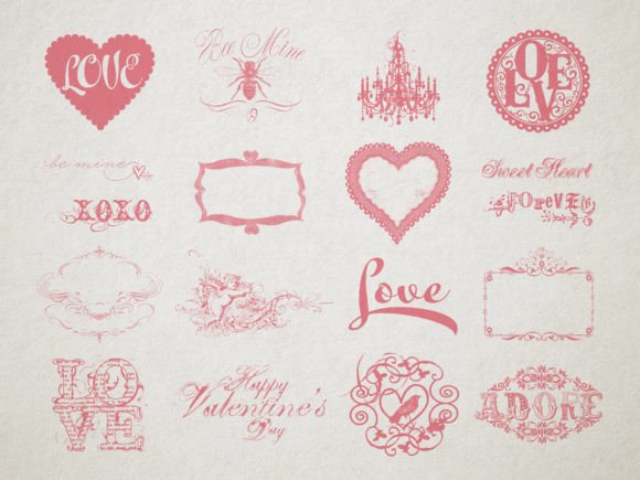 Pink Vintage Valentine Greetings Frames