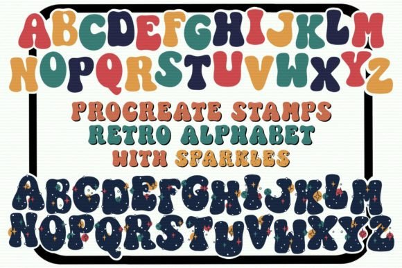 Procreate Retro Alphabet Letter Stamps for Timeless Design