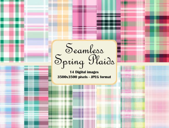 Seamless Spring Plaids Pattern Bundle: A Versatile Digital Resource for Creative Projects