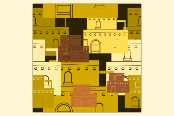 Simple Two Floor Arab House Dark Pattern for Creative and Cultural Design