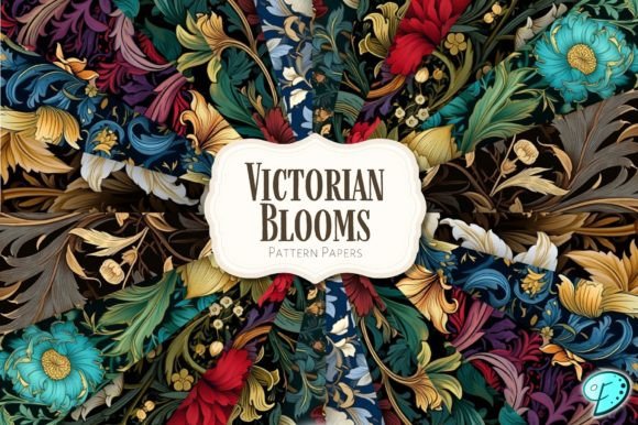 Victorian Blooms Seamless Pattern Papers