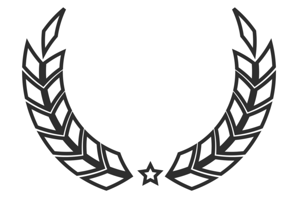 Wheat Wreath Badge. Achievment Symbol. D